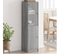 vidaXL Buffet avec porte en verre Sonoma gris 35x37x142 cm