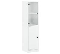 Vidaxl Buffet Avec Porte En Verre Blanc 35x37x142 Cm Blanc