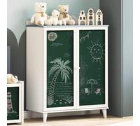 vidaXL Buffet avec Tableau Noir Gris et blanc 80 x 40 x 110 cm