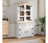 Buffet CORONA Blanc 100 x 48,5 x 179 cm Pin massif vidaXL
