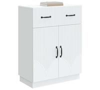 vidaXL Buffet avec tiroir Blanc 66 x 34,5 x 87 cm Bois d'ingénierie, Buffet Moderne, Rangement spacieux, Meuble Compact, Pratique pour l'organisation à la Maison