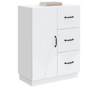 vidaXL Buffet avec tiroir Blanc 66 x 34,5 x 87 cm Bois d'ingénierie, Salon, Meuble de Rangement Moderne, mobilier de Salle à Manger, Cabinet Pratique pour Une Belle Organisation