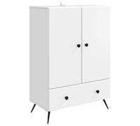 vidaXL Buffet avec tiroir Blanc 66 x 34,5 x 95 cm Bois d'ingénierie, Meuble de Salon élégant, Buffet Multifonction, Rangement Moderne, pièce de Design Chic