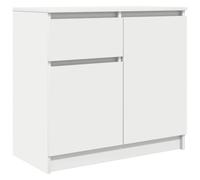 vidaXL Buffet avec tiroir Blanc 71x35x65 cm Bois d'ingénierie, Meuble de Rangement, Buffet, Meuble d'entrée, Meuble Buffet
