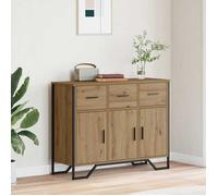 vidaXL Buffet en chêne Artisan – 3 tiroirs, 2 portes – Marron