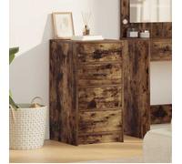 vidaXL Buffet rustique Chêne fumé - 4 tiroirs - Bois massif - Marron