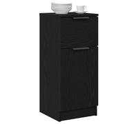 vidaXL Buffet avec tiroir Chêne Noir 30 x 30 x 70 cm Bois d'ingénierie, Buffet Contemporain, Meuble de Rangement rectangulaire, Bois Solide pour Un Espace de Vie spacieux