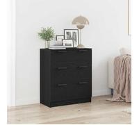 vidaXL Buffet moderne chêne noir - 3 tiroirs, bois d'ingénierie - 60x30x70 cm