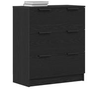 vidaXL Buffet avec tiroir Chêne Noir 60 x 30 x 70 cm Bois d'ingénierie, Salle à Manger, Buffet rectangulaire Moderne, Meuble de Rangement Noir, Organisateur Minimaliste intérieur