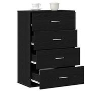 vidaXL Buffet avec tiroir Chêne Noir 60 x 31 x 84 cm Bois d'ingénierie, Buffet rectangulaire Chic, Rangement Moderne, Meuble Pratique, unité d'organisation à la Maison