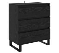 vidaXL Buffet avec tiroir Chêne noir 60 x 35 x 70 cm Bois d'ingénierie