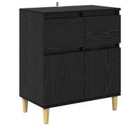 vidaXL Buffet avec tiroir Chêne noir 60 x 35 x 70 cm Bois d'ingénierie