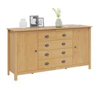 vidaXL Buffet avec tiroir Hill Marron Miel 154 x 40 x 80 cm Pin Massif, Salon, Rectangulaire, Moderne, Durable, Conception Élégante pour Style Contemporain, Assise Confortable et Agencement Spacieux
