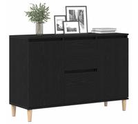 vidaXL Buffet avec tiroir 102 x 35 x 60 cm Noir Bois d'ingénierie Moderne minimaliste