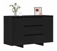 vidaXL Buffet Moderne Noir | Table de Buffet en Bois d'ingénierie avec 3 tiroirs | Console élégante pour Salle à Manger | Utilisation intérieure | Organisateurs de Maison