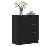vidaXL Buffet avec tiroir Noir 60 x 30 x 70 cm Bois d'ingénierie, Meuble de Rangement rectangulaire Moderne, Buffet Chic, Armoire Fonctionnelle, Organisateur Minimaliste, Solution à la Maison