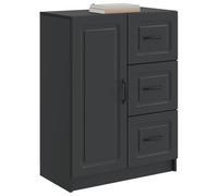 vidaXL Buffet avec tiroir Noir 66 x 34,5 x 87 cm Bois d'ingénierie, Buffet élégant, Design rectangulaire, Rangement Moderne, Un Grand Espace pour Tout Organiser à la Maison