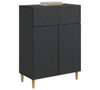 vidaXL Buffet avec tiroir Noir 66 x 34,5 x 90 cm Bois d'ingénierie, Buffet élégant, Meuble de Rangement Vintage, Cabinet rectangulaire, Solution pour chez soi