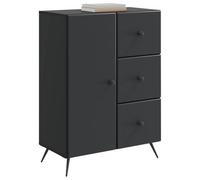 vidaXL Buffet avec tiroir Noir 66 x 34,5 x 90 cm Bois d'ingénierie, Salon, Vaisselier Moderne, Rangement spacieux, Salle à Manger, Organisation intérieure, Polyvalent, Mobilier de Maison