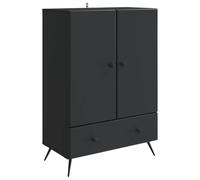 vidaXL Buffet avec tiroir Noir 66 x 34,5 x 95 cm Bois d'ingénierie, Buffet Rectangle élégant, vaisselier spacieux, ajout Pratique au Salon, Mise à Niveau du mobilier Minimaliste.