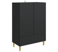 vidaXL Buffet avec tiroir Noir 66 x 34,5 x 95 cm Bois d'ingénierie, Rangement Moderne de Salon, unité de vaisselier Pratique, Meuble Buffet élégant, rectangulaire, Solutions de Rangement spacieux