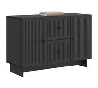 vidaXL Buffet avec tiroir Noir 89 x 34,5 x 60 cm Bois d'ingénierie, Buffet Moderne, Design rectangulaire, Rangement spacieux, Organisateur intérieur, Cabinet de Salon élégant, Meuble Fonctionnel