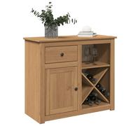 Vidaxl Buffet Avec Tiroir Panama 93x40x80 Cm Bois Massif De Pin Marron