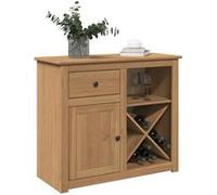 vidaXL Buffet avec tiroir Panama 93x40x80 cm bois massif de pin, meuble de rangement, meuble de rangement de cuisine, meuble 4016386 Marron G