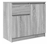 vidaXL Buffet avec tiroir Sonoma Gris 71x35x65 cm Bois d'ingénierie, Meuble de Rangement, Buffet, Meuble d'entrée, Meuble Buffet