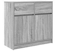 vidaXL Buffet avec tiroir Sonoma Gris 80x34x76 cm Bois d'ingénierie, Meuble de Rangement, Buffet, Meuble d'entrée, Meuble Buffet