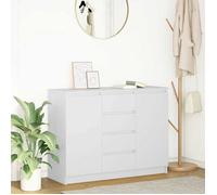 vidaXL Buffet avec tiroirs blanc 100,5x35x76 cm bois d'ingénierie, meuble de rangement, buffet, meuble d'entrée, meuble 3328444