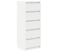 vidaXL Buffet avec tiroirs Blanc 37,5x35x99 cm Bois d'ingénierie, Meuble de Rangement, Armoire de Buffet, Meuble d'entrée, Meuble Buffet