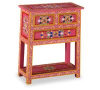 vidaXL Buffet avec tiroirs Bois massif de manguier Peinture rose Marron