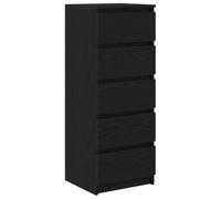 vidaXL Buffet avec tiroirs chêne noir 37,5x35x99 cm Bois d'ingénierie, Meuble de rangement