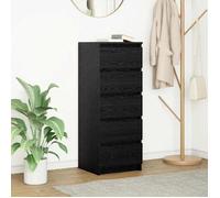 vidaXL Buffet avec tiroirs chêne noir 37,5x35x99 cm Bois d'ingénierie, Meuble de rangement