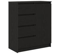 vidaXL Buffet avec tiroirs chêne Noir 71x35x84 cm Bois d'ingénierie, Meuble de Rangement, Buffet, Meuble d'entrée, Meuble Buffet