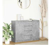vidaXL Buffet avec tiroirs gris béton 100,5x35x76 cm bois d'ingénierie, meuble de rangement, buffet, meuble d'entrée, meuble