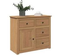 vidaXL Buffet avec tiroirs Panama 93x40x80 cm bois massif de pin, meuble de rangement, meuble de rangement de cuisine, 4016384 Marron G