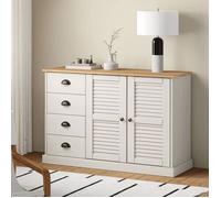 vidaXL Buffet avec tiroirs VIGO 113x40x75 cm blanc bois massif de pin 353188