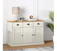 vidaXL Buffet avec tiroirs VIGO 113x40x75 cm blanc bois massif de pin 353191