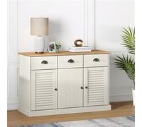 vidaXL Buffet avec tiroirs VIGO 113x40x75 cm blanc bois massif de pin353191 Blanc G