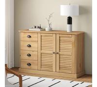 Vidaxl Buffet Avec Tiroirs Vigo 113x40x75 Cm Bois Massif De Pin Marron