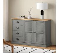 vidaXL Buffet avec tiroirs VIGO 113x40x75 cm gris bois massif de pin 353189