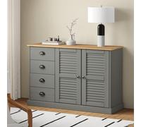 vidaXL Buffet avec tiroirs VIGO 113x40x75 cm gris bois massif de pin 353189