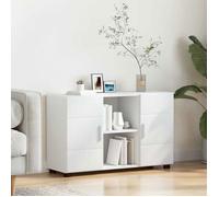 vidaXL Buffet 1 porte 3 étagères Blanc 88,5×30,5×55,5 cm Bois d'ingénierie