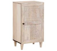 VIDAXL Buffet bas blanc en bois de manguier massif 1 porte 33,5 x 40 x 75 cm