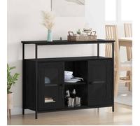 VIDAXL Buffet bas chêne noir 100 x 35 x 80 cm - 2 portes, bois d'ingénierie, contemporain