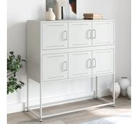 vidaXL Buffet blanc 100,5x39x107 cm acier