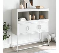 vidaXL Buffet blanc 100,5x39x107 cm acier