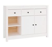 Vidaxl Buffet Blanc 100x35x74 Cm Bois Massif De Pin Blanc